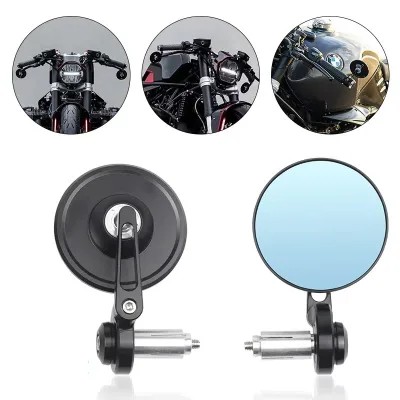Motorcycle & Electric Scooter Rearview Mirror Retro-Style CNC Aluminum Alloy Glass Handlebar-Mounted for Niu Commuting (China)