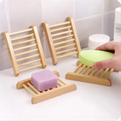 Cheap Natural Bamboo Wooden Soap Dishes Wooden Soap Tray Holder Storage Soap Rack Plate Box Container for Bath Shower Bathroom