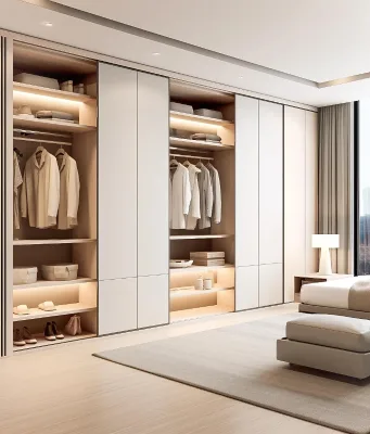 Residential Hotel Custom Wardrobe Bedroom Furniture Fabric Wardrobe System Classic Wardrobe