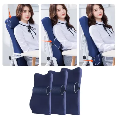 Adjustable Home/Office Chair with Memory Foam Lumbar Support Bed Pillows for Waist Neck and Hips Protection