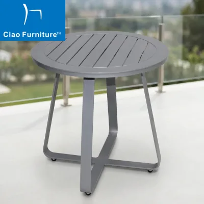 High Quality Patio Outdoor Balcony Swimming Pool Small Round Aluminum Side Table