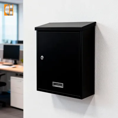 Cast Iron Office Mailbox Post Apartment European Luxury Waterproof Wall-Mounted Anti-Theft Key Lock Powder Coated Letterbox