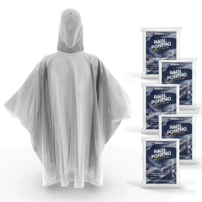 Custom Logo Emergency Raincoat Transparent Disposable Raincoat Plastic Waterproof Disposable Rain Ponchos Wholesale for Adults