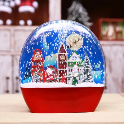 Christmas Snowing Globe With Music Craft Snow Globe Box With Music for Xmas Festival Decoration