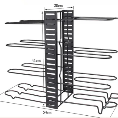 KINNO Removable Folding Multi-Layer Vertical Pot Cover Rack Kitchen