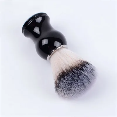 Premium Soft Bristle Shaving Brush Black Handle Mens Barber Foam and Neck Cleaning Tool