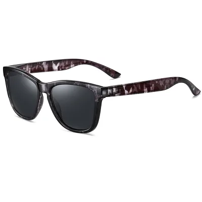 2025 Square Polarized Sunglasses Silver Frame Fishing UV400 Protection
