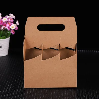 Custom Logo Cardboard 6 Pack Beer Box Carrier Wholesale Bottle Carrier Wine Boxes