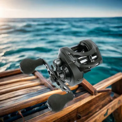 CKOTIAN Baitcasting Fishing Reel 17KG Max Drag 5+1 Ball Bearings 6.3:1 Gear Ratio Saltwater Lake & River Use EVA Handle