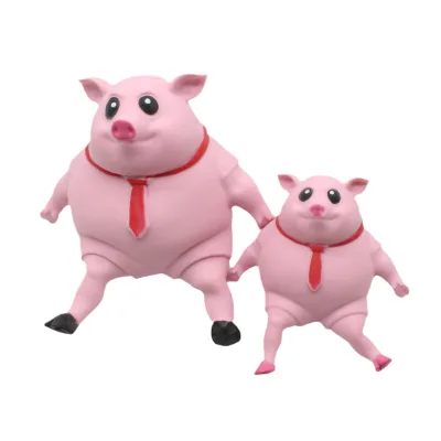 Hot Selling Unisex Pink TPR Squeeze Fidget Toy Novelty Design Sensory Anti-Stress Squish Pig for Kids Adults Aged 5 to 7 Years