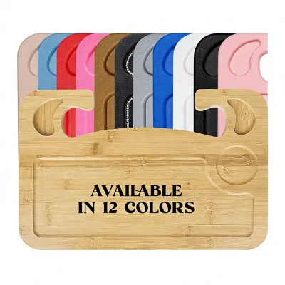 Steering Wheel Tray Car Food Trays Eating Laptop Tablet iPad Notebook Hook 41.9x27.9x2.5cm Bamboo Wood IPad/Tablet Slot