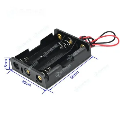 High Quality Black AA Battery Holder 4.5V Plastic Lithium Battery Box Holder Battery Case Connector Accessories