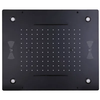 NEW 4 Functions Luxury Bathroom LED Shower Faucet Black 500*360MM Wall Mounted Thermostatic Shower Heads