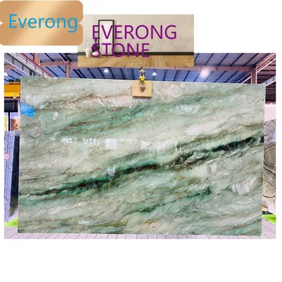 Luxurious Backlit Marble Stone Royal Jade Interior Wall Floor Tiles Transparent Green Onyx Slab