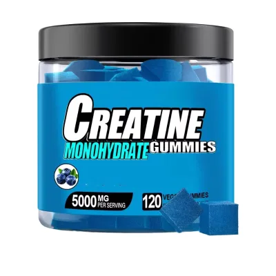 120 Count Sugar Free Blueberry Flavor Creatine Monohydrate Gummies for ADULT Pre-Workout Supplement
