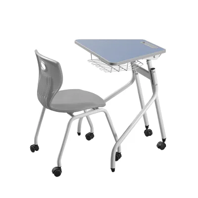 High Quality Custom Middle Secondary School Conference Desk Chairs Modern Plastic Design with Rolling Wheels for University Use