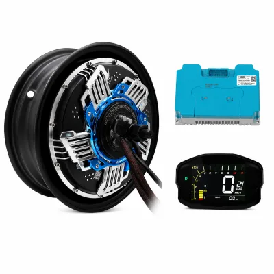 DKYS 72V 2500W 12icnh 35H Brushless WP Tile Hub Motor Kit ND72680 for Controller DKD Display Black Electric Motorcycle