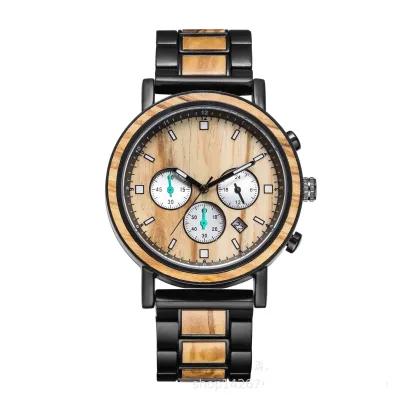 Grain Custom-wood-watches Metal Wood Wooden Watch for Engrave Men and Women Luxury