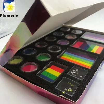Halloween Carnival Party Uv rainbow Mix Colour Face Paint Set Body Painting Wetliner Glitter Kit