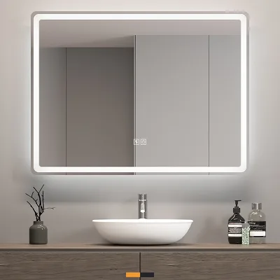 Super Large Size Bath Waterproof Led Smart Mirror Save Electricity Bathroom Frame Less Mirror
