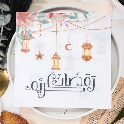 RAMADAN Party Napkin Restaurant Home Party Supplies Moon Eco-friendly Disposable Dinner Serviettes Eid Mubarak Paper Napkins