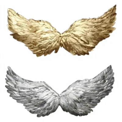 Halloween Cosplay Costume Accessories Golden Gold Silver Large Angel Feather wings