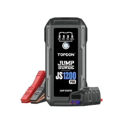 For TOPDON JumpSurge JS1200Pro 1800 Peak Amp Battery Jumpstarter, Power Bank & Flashlight