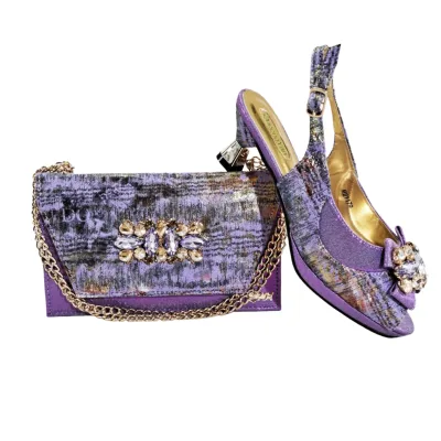 Women's Plus Size Bridal Shoes Bag Set Soft Pointed Closed Toe Pumps Camo Texture Breathable Lighted Rhinestone Decorated 6cm