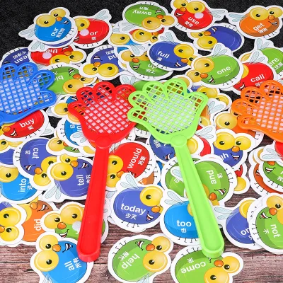 Kids Sight Words Fly Swat Game Interactive Word Matching Flash Card Educational Learning Toy for Kids 3+