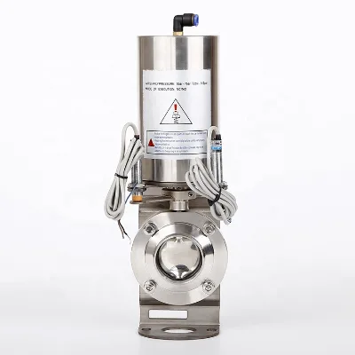 2025 Wholesale AISI304 AISI316L Food Grade Welding Pneumatic Butterfly Valve With Signal Line