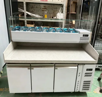 Refrigerated Table Top Sandwich Pizza Salad Prep Workbench Refrigerator Commercial Food Bar Freezer