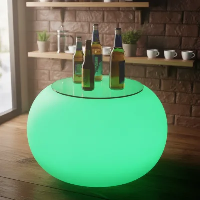 Durable Fancy Cocktail Table LED Chairs 16 Color Chang Lighting Furniture Glow LED bar Table and Chair Set for Event Furniture