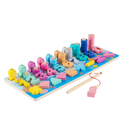 Wooden 6 in 1 Number Educational Toys Kids Learning