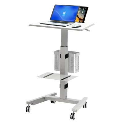 Adjustable and Convertible MDF Mobile Laptop Workstation with Gas Lift Feature