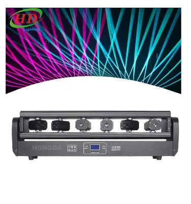 6 Eye Laser RGB 3in1 Moving Head Light Beam Wide Moving LED Head Light