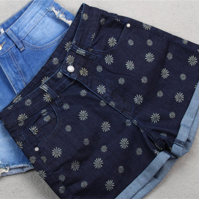 10oz Printed Denim Fabric Daisy Flower Young and Fresh Style Raw Materials for Jeans
