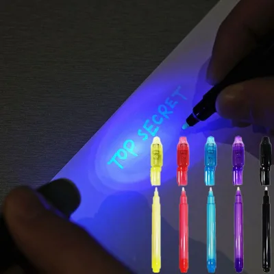 KHY Cheap Wholesale UV LED Light Magic Pen Invisible Ink Pen Stylo Encre Invisible