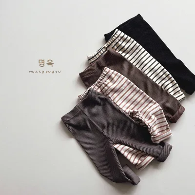 Autumn New Korean Versatile Leggings for Boys Girls All-Season Clothing for Children Baby Korean Japanese Fashion Boys Pants