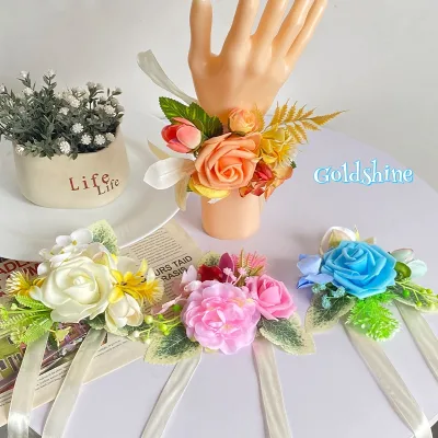 Handmade Three-Dimensional Simulation Rose Headdress for Bridesmaids New Floral Design on Wrist Dress Accessories for Parties