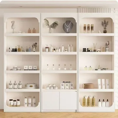 Factory-customized High-end Multi-layer Premium Cosmetics Display Cabinets, Suitable for Shopping Malls
