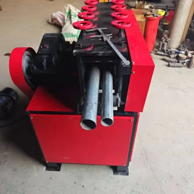Round Pipe Straightening & Rust Removing Machine, Automatic Scaffold Steel Pipe Straightener for Pipe Renovation Reconditioning