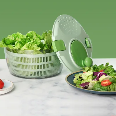 Manuall Vegetable Spinner Multi-Use Lettuce Salad Spinner with Drain Bowl and Colander