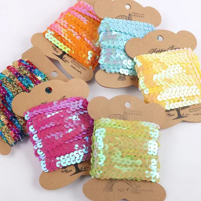 Plastic 6-20mm Sequins Strip 10 Yards DIY Decorative Fringe Trim for Bags & Hair Accessories
