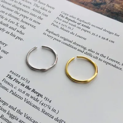 Fashion New Style S925 Sterling Silver Ring Niche Cold Style Minimalist Irregular Ring