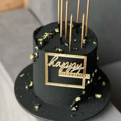 INS Style Happy Birthday & Anniversary Cake Side Acrylic Decoration for Valentine's Day Party Number Shaped Cake Accessory