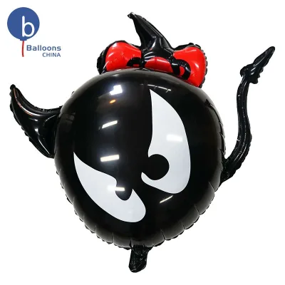 Custom Devil Bow Cartoon Clapper Foil Balloon Custom Logo Text Hand Held Advertising Unisex Oneballoons Halloween Cosplay Party