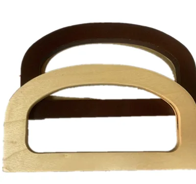 Wholesale Custom Wooden D Ring Woman Purse Handbag Handles Wristlet Bag Handle for Women Bag