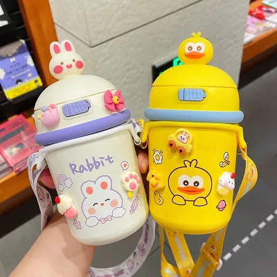 Fashion Cute Cartoon Insulated Thermos 350ML Stainless Steel Thermos for Kid Children Drinks Water Bottle
