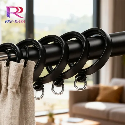 Durable Heavy Duty Curtain Rings for Large Rods-Thickened Plastic Silent Hooks-Rustproof Roman Accessories 7-Day Sample Lead