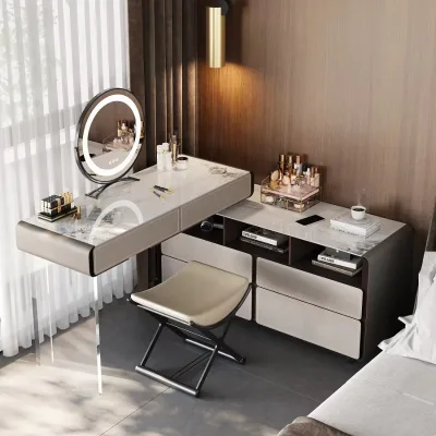 Acrylic Stand Dressing Table Set With Led Light High Light Slate Bedroom Girls Glass Dressing Table Sets Dresser Bedroom Set